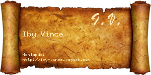 Iby Vince névjegykártya